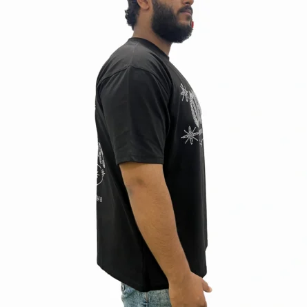 Drop Shoulder Rhinestone T-Shirt - Image 2