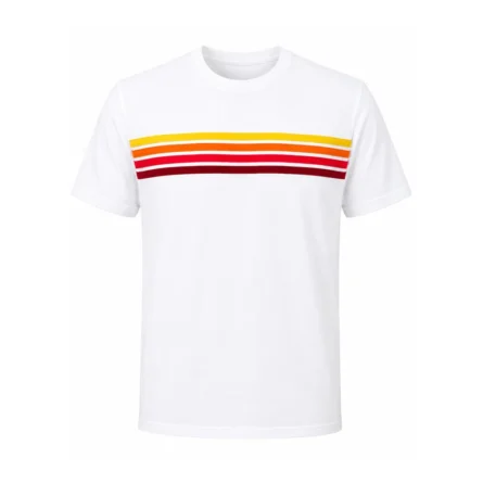 Cotton T-Shirt with Front Stripe Stitched