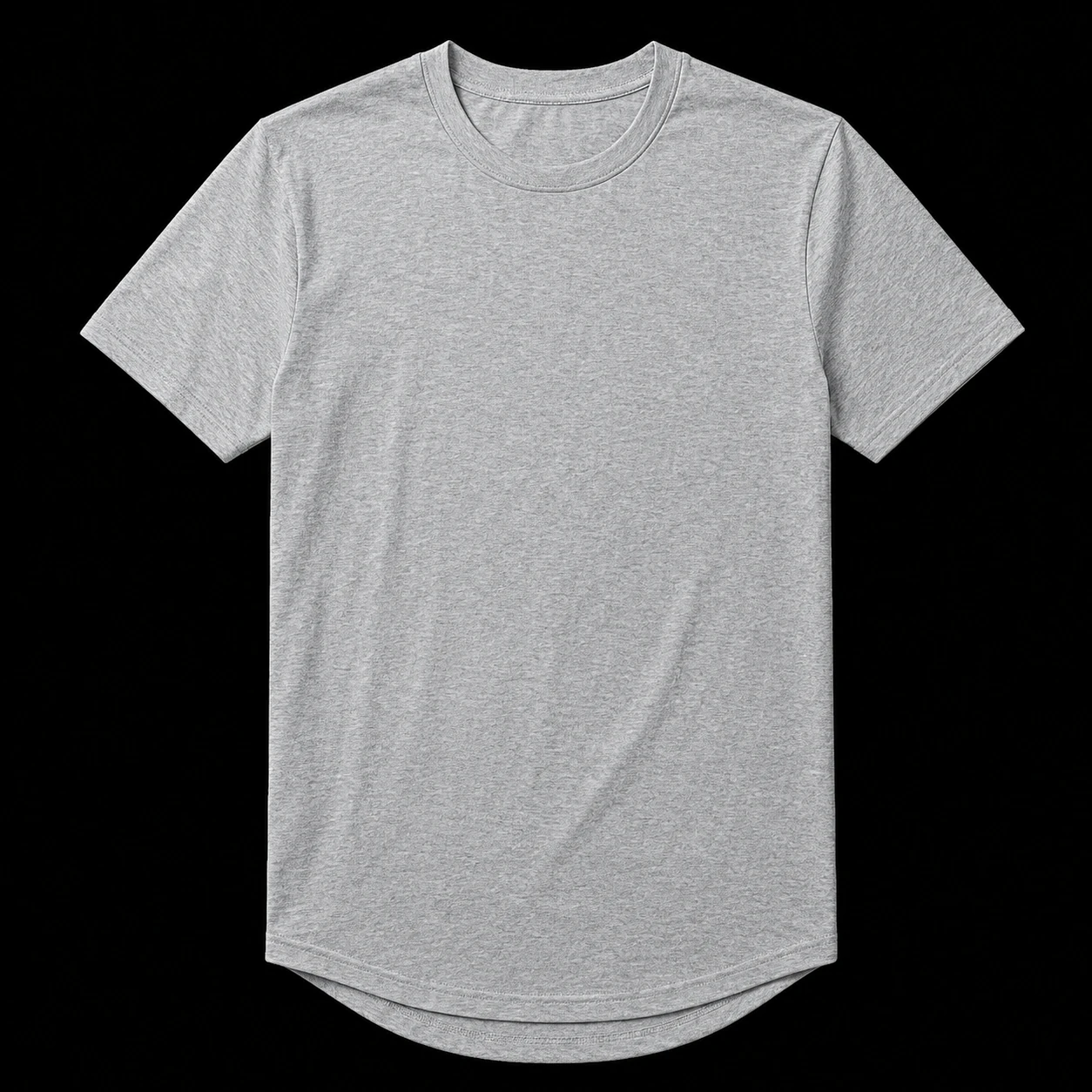 Curved Hem Basic T-Shirt