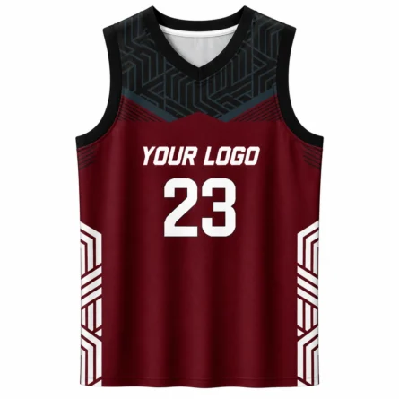 Custom Maroon Basketball Jersey - Image 1