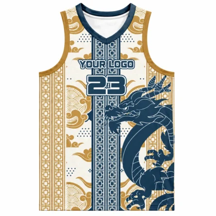 Custom Dragon Print Basketball Jersey.