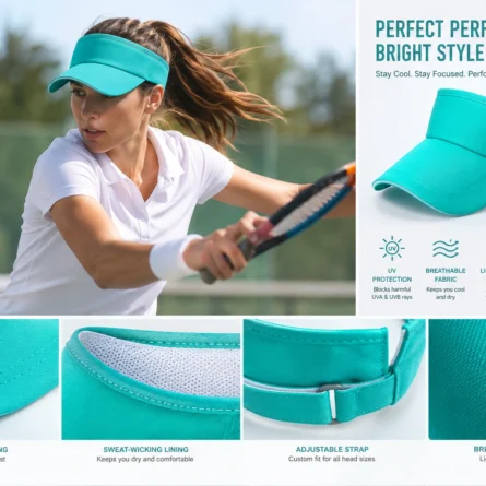 Custom Women Sun Visor Cap - Image 2