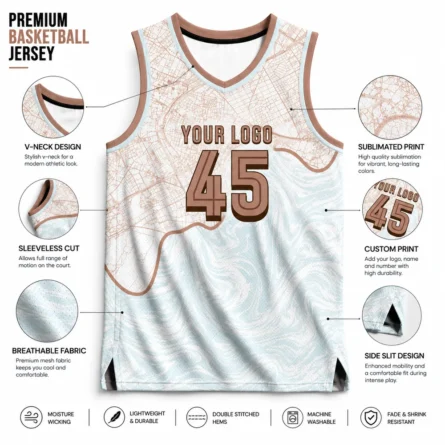 Custom Map-Print Basketball Jersey - Image 3