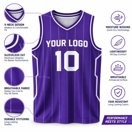 Custom Purple Basketball jersey - Image 4