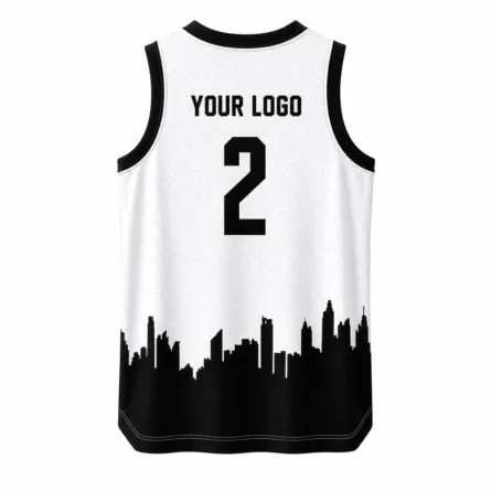 Custom Black & White Basketball jersey - Image 2