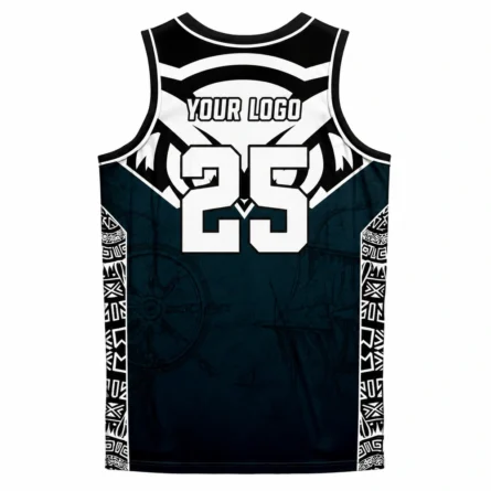 Custom Navy, Black & White Basketball jersey - Image 2