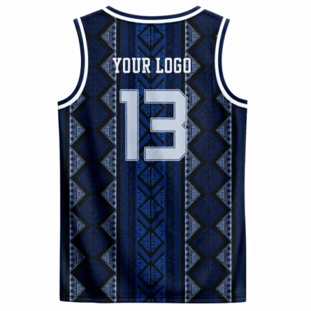 Custom Navy Sublimated Basketball jersey - Image 2