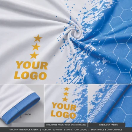 Custom Argentina-Inspired Sublimation Sports T-Shirt - Image 2