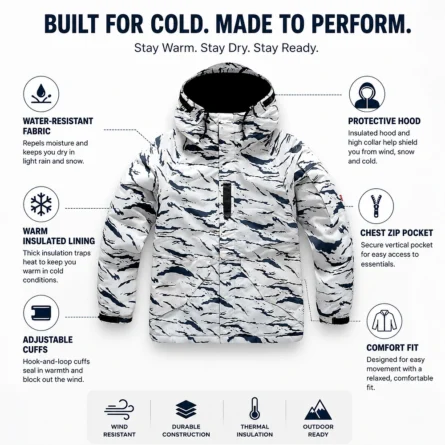 Custom Arctic Camo Snow Jacket - Image 2