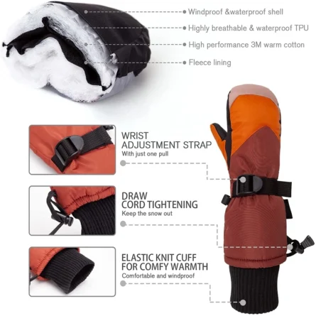 Custom Waterproof Thermal Winter Mittens - Image 2