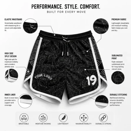 Custom Breathable Mesh Basketball Shorts - Image 3