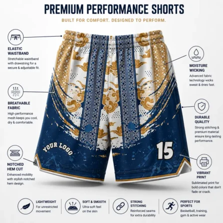 Custom Premium Basketball Shorts - Image 3