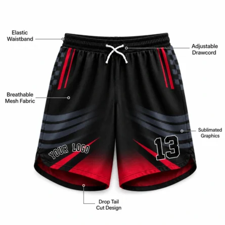 Custom  Drop-Tail Mesh Basketball Shorts - Image 3