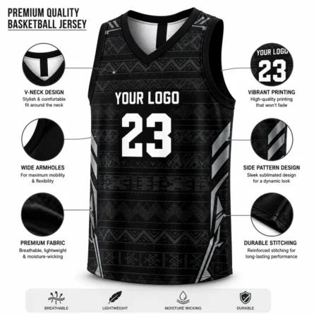 Custom Black Basketball jersey - Image 4