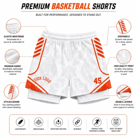 Custom Double-Layer Basketball Shorts - Image 2