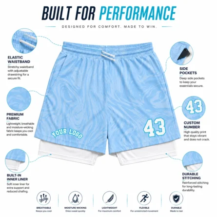 Custom Double-Layer Basketball Shorts - Image 2
