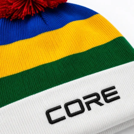 Custom Striped Pom Knit Beanie - Image 3