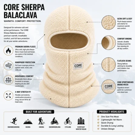 Custom Sherpa Fleece Ski Balaclava - Image 3