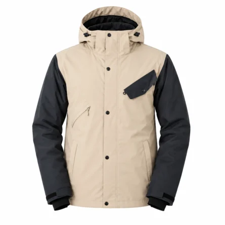 Custom Men Beige Winter Snow Jacket