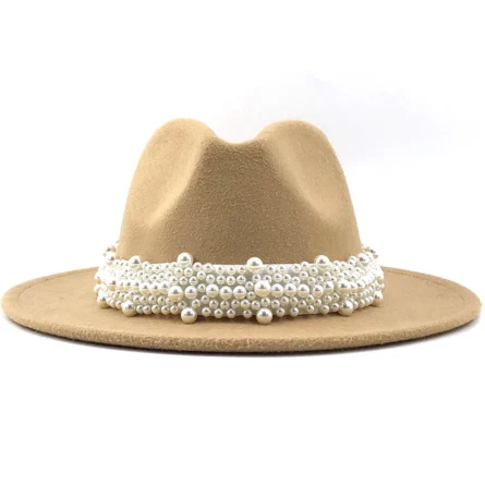 Women’s Pearl Beaded Fedora Hat
