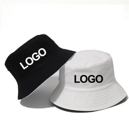 Custom Logo Black & White Bucket Hat