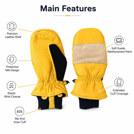 Custom Leather Snowboarding Mitten - Image 2
