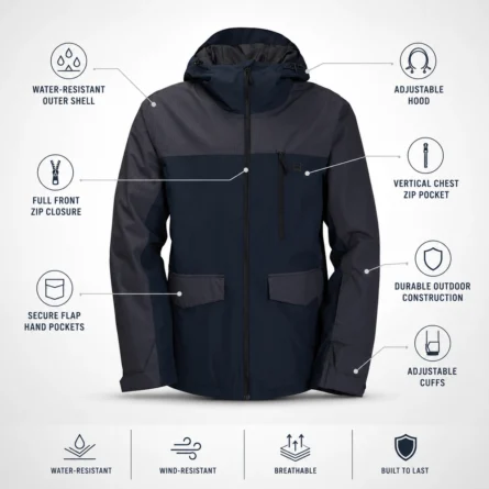 Custom Men Winter Shell Jacket - Image 3
