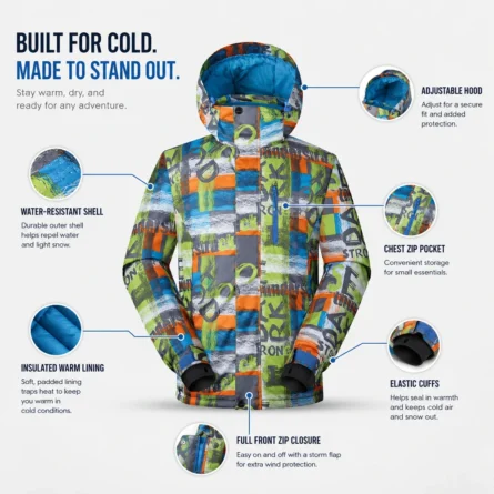 Custom Men Print Ski & Snow Jacket - Image 3