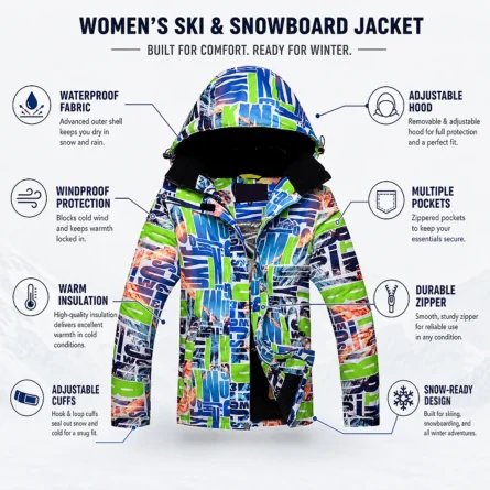 Custom  Print Ski & Snowboard Jacket - Image 3