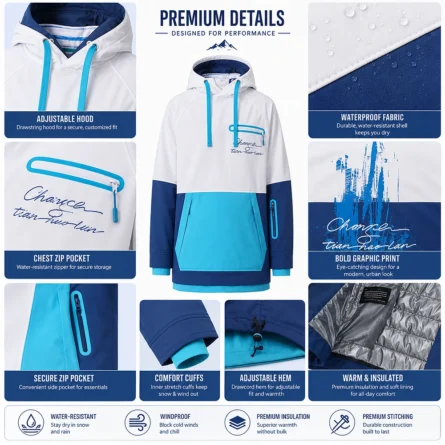 Custom Colorblock Longline Snow Jacket - Image 4