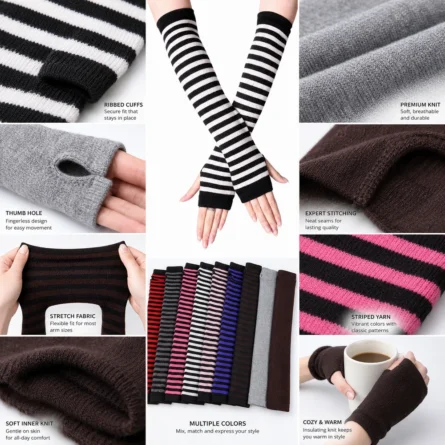 Custom Women Long Knit  Arm Warmer - Image 3