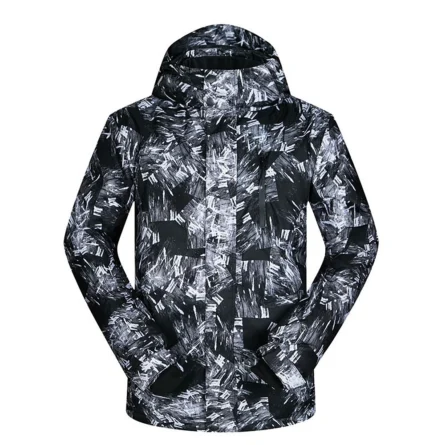 Custom Black Snow Printed Jacket - Image 1