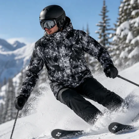 Custom Black Snow Printed Jacket - Image 4
