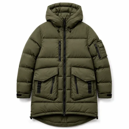 Longline Hooded Utility Puffer Jacket