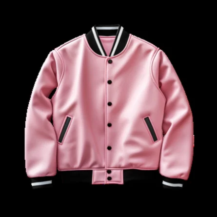 Custom Women Pink Satin Varsity Jacket