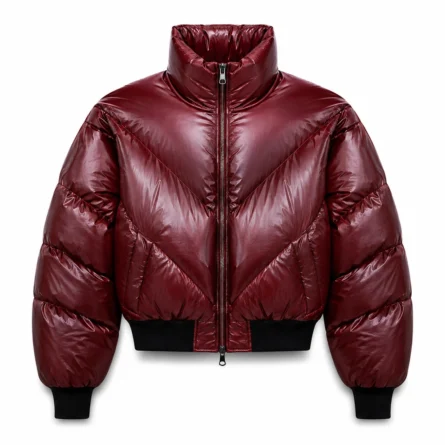Women High-Shine Cropped Puffer Jacket