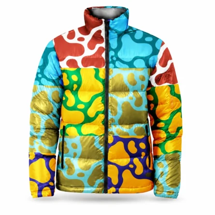 Multicolor Abstract Puffer Jacket