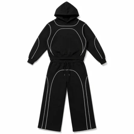 Custom Piping Wide-Leg Tracksuit