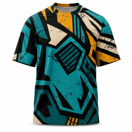 Custom Geometric Print Streetwear T-Shirt
