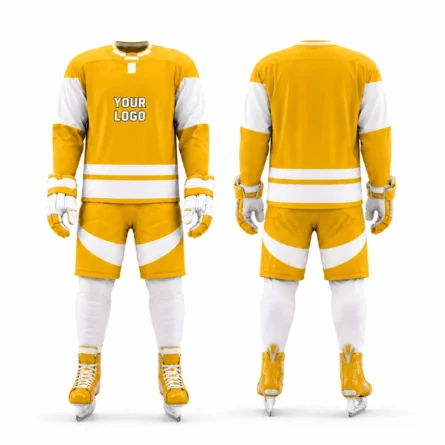 Custom Yellow Ice Hockey Uniform Set - Image 1
