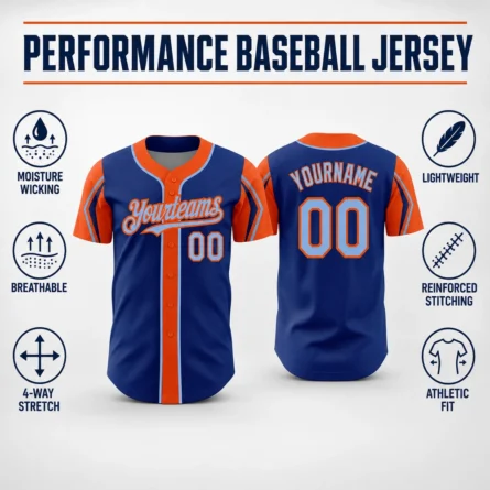 Custom Full-Button Baseball Jersey - Image 2