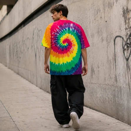 Custom Rainbow Spiral Tie-Dye Oversized T-Shirt