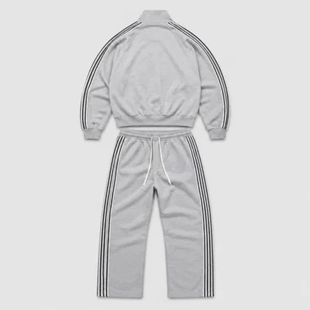 Custom Grey Stripe Wide-Leg Tracksuit - Image 3