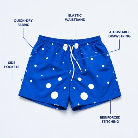 Custom Bubble Print  Beach Shorts - Image 3