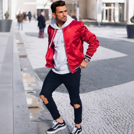 Custom Satin Varsity Bomber Jacket - Image 3