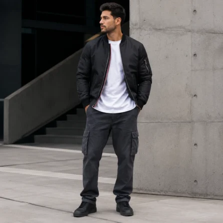 Custom Black MA-1 Bomber Jacket - Image 3