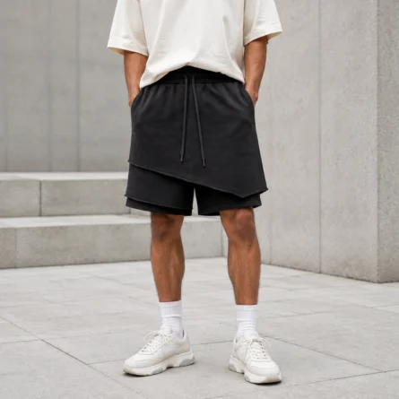 Custom Layered Streetwear Sweat Shorts - Image 3