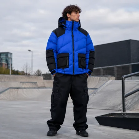 Royal Blue Hooded Puffer Jacket - Image 3