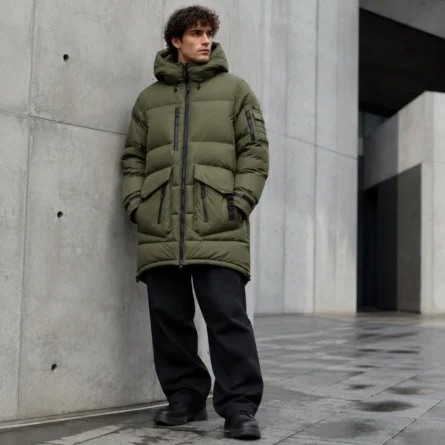 Longline Hooded Utility Puffer Jacket - Image 3