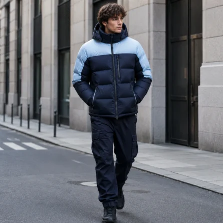 Custom Color-Block Hooded Puffer Jacket - Image 3